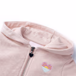 ) Kids' Hooded Sweatshirt with Zip Children's Pullover Hoodie Kids' Top Lila Mix - pink, 116 (5-6y