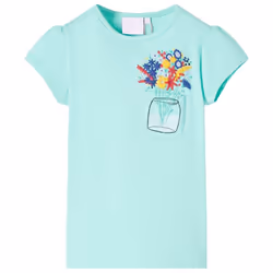 Kids' T-shirt Short Sleeves Children's T Shirt Tee Kids' Top Floral Print - mint, 92