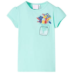 Kids' T-shirt Short Sleeves Children's T Shirt Tee Kids' Top Floral Print - mint, 92