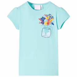 Kids' T-shirt Short Sleeves Children's T Shirt Tee Kids' Top Floral Print - mint, 104