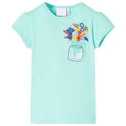 Kids' T-shirt Short Sleeves Children's T Shirt Tee Kids' Top Floral Print - mint, 104
