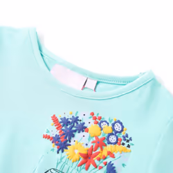 Kids' T-shirt Short Sleeves Children's T Shirt Tee Kids' Top Floral Print - mint, 104