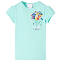 Kids' T-shirt Short Sleeves Children's T Shirt Tee Kids' Top Floral Print - mint, 128