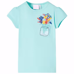 Kids' T-shirt Short Sleeves Children's T Shirt Tee Kids' Top Floral Print - mint, 140