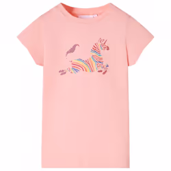 Kids' T-shirt Short Sleeves Children's T Shirt Tee Kids' Top Unicorn Print - pink, 128