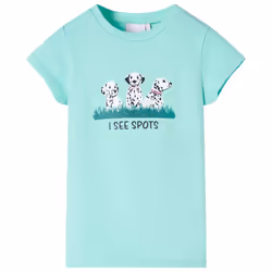Kids' T-shirt Short Sleeves Children's T Shirt Tee Toddler Top Dogs Print - mint, 92