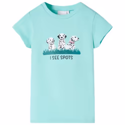 Kids' T-shirt Short Sleeves Children's T Shirt Tee Toddler Top Dogs Print - mint, 104