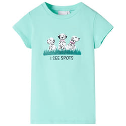 Kids' T-shirt Short Sleeves Children's T Shirt Tee Toddler Top Dogs Print - mint, 104
