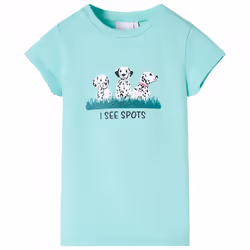 Kids' T-shirt Short Sleeves Children's T Shirt Tee Toddler Top Dogs Print - mint, 140