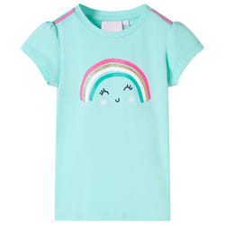 ) Kids' T-shirt Short Sleeves Children's T Shirt Tee Kids' Top Rainbow Print - mint, 92 (1.5-2y