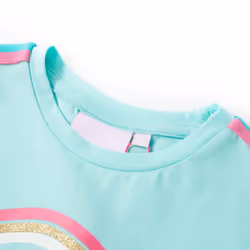 ) Kids' T-shirt Short Sleeves Children's T Shirt Tee Kids' Top Rainbow Print - mint, 116 (5-6y - Additional view 2