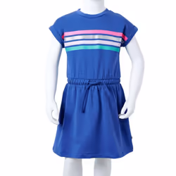 Kids' Dress with Drawstring Toddler Children Kids Girl's Dress Cobalt Blue - 116 - Additional view 6