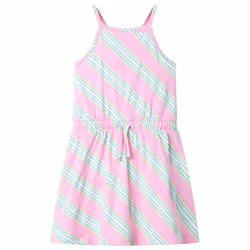 Kids' Dress with Drawstring Sleeveless Dress School Toddler Girls' Dress Pink - 128