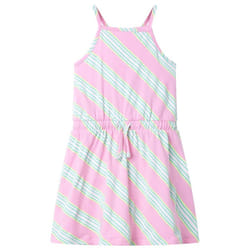 Kids' Dress with Drawstring Sleeveless Dress School Toddler Girls' Dress Pink - 128