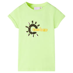 Kids' T-shirt Short Sleeves Tee Children's T Shirt Toddler Top Neon Yellow 92 - yellow, 92