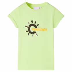 Kids' T-shirt Short Sleeves Tee Children's T Shirt Toddler Top Neon Yellow 92 - yellow, 140
