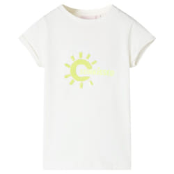 Kids' T-shirt Short Sleeves Tee Children's T Shirt Toddler Top Neon Yellow 92 - ecru, 128