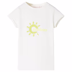 Kids' T-shirt Short Sleeves Tee Children's T Shirt Toddler Kids' Top Ecru 140