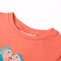 ) Kids' T-shirt Short Sleeves Tee Children's T Shirt Toddler Top Dark Pink 116 - coral, 116 (5-6y