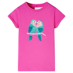 ) Kids' T-shirt Short Sleeves Tee Children's T Shirt Toddler Top Dark Pink 116 - pink, 104 (3-4y