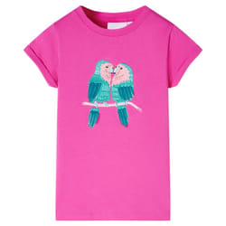 ) Kids' T-shirt Short Sleeves Tee Children's T Shirt Toddler Top Dark Pink 116 - pink, 140 (9-10y