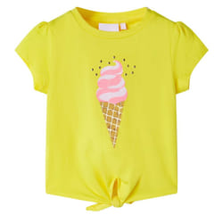 Kids' T-shirt Short Sleeves Children's Shirt Tee Kids' Top Clothes Yellow 104