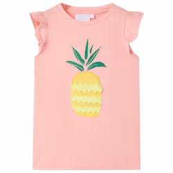 ) Kids' T-shirt Short Sleeves Tee Children T Shirt Toddler Top Neon Coral 92 - pink, 116 (5-6y