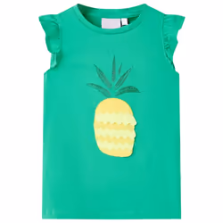 ) Kids' T-shirt Short Sleeves Tee Children T Shirt Toddler Top Neon Coral 92 - green, 116 (5-6y