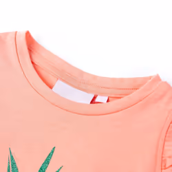 ) Kids' T-shirt Short Sleeves Tee Children T Shirt Toddler Top Neon Coral 92 - coral, 128 (7-8y