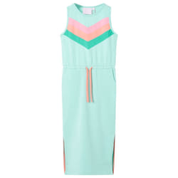 ) Kids' Dress with Drawstring Girls' Dress Children's Short Dress Light Mint - 116 (5-6y