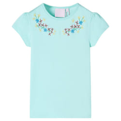 Kids' T-shirt Short Sleeves Tee Children's T Shirt Toddler Top Light Aqua 104 - aqua, 92