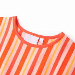 Kids' Dress with Drawstring Children Girl's Dress Striped Print Pink and Red - 104