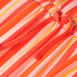 Kids' Dress with Drawstring Children Girl's Dress Striped Print Pink and Red - 104