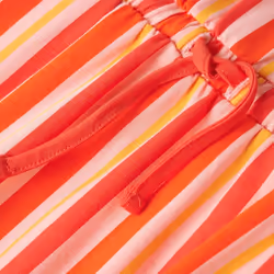 Kids' Dress with Drawstring Children Girl's Dress Striped Print Pink and Red - 140