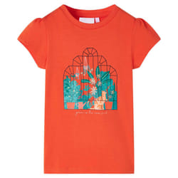 Kids' T-shirt Short Sleeves Tee Children's T Shirt Toddler Top Dark Orange 116 - orange, 116