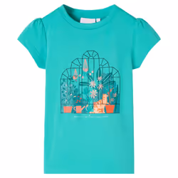 Kids' T-shirt Short Sleeves Tee Children's T Shirt Toddler Kids' Top Mint 128 - mint