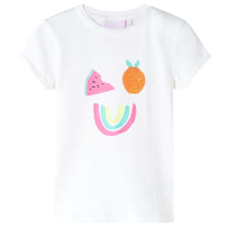 Kids' T-shirt Short Sleeves Children's T Shirt Tee Top Colourful Fruit Print - ecru, 92