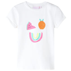 Kids' T-shirt Short Sleeves Children's T Shirt Tee Top Colourful Fruit Print - ecru, 104