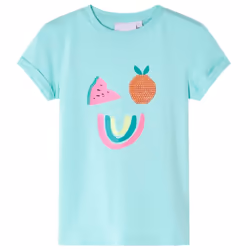 Kids' T-shirt Short Sleeves Children's T Shirt Tee Top Colourful Fruit Print - mint, 128