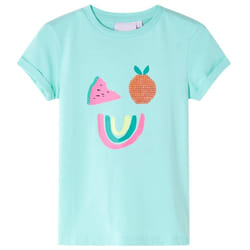Kids' T-shirt Short Sleeves Children's T Shirt Tee Top Colourful Fruit Print - mint, 140