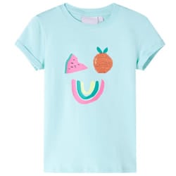 Kids' T-shirt Short Sleeves Children's T Shirt Tee Top Colourful Fruit Print - aqua, 140