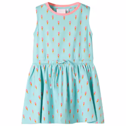 Kids' Dress with Drawstring Children Girl's Dress Ice Cream Print Light Mint - 116