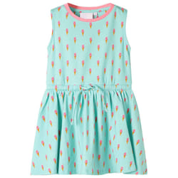 Kids' Dress with Drawstring Children Girl's Dress Ice Cream Print Light Mint - 116
