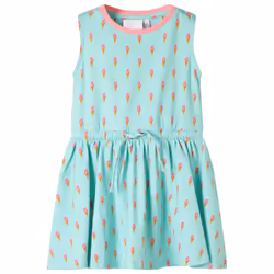 Kids' Dress with Drawstring Children Girl's Dress Ice Cream Print Light Mint - 128