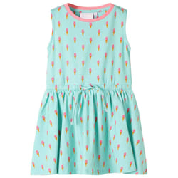 Kids' Dress with Drawstring Children Girl's Dress Ice Cream Print Light Mint - 128