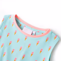 Kids' Dress with Drawstring Children Girl's Dress Ice Cream Print Light Mint - 128