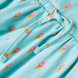 Kids' Dress with Drawstring Children Girl's Dress Ice Cream Print Light Mint - 128