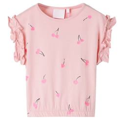 ) Kids' T-shirt Short Sleeves Tee Children's T Shirt Toddler Top Light Pink - 140 (9-10y