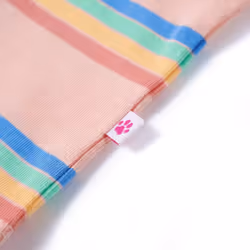 Kids' T-shirt Short Sleeves Children's T Shirt Tee Rainbow Stripes Print Peach - 140 - Additional view 3