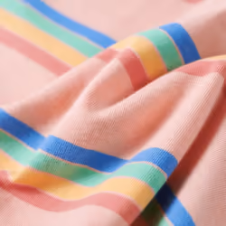 Kids' T-shirt Short Sleeves Children's T Shirt Tee Rainbow Stripes Print Peach - 140 - Additional view 5